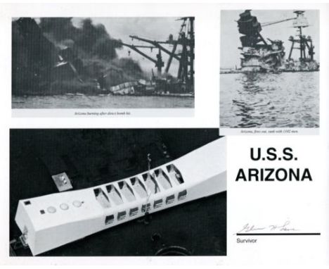 PEARL HARBOUR, 8x10 inch photo signed by Glenn Lane who was on board USS Arizona on December 7th, 1941 when Pearl Harbour was