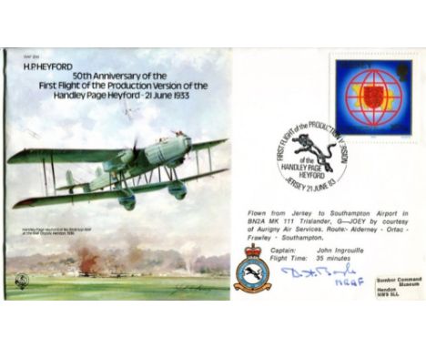 RAF SCAMPTON, RAF Bomber Command series cover dedicated to the Handley Page Heyford, signed by MRAF Sir Dermot Boyle who comm