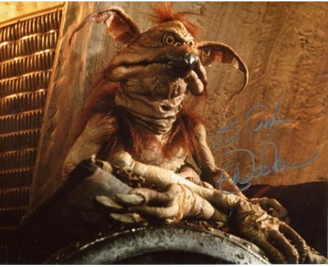 RARE STAR WARS, 8x10 photo from Return of the Jedi signed by Mark Dodson who played Salacious Crumb, the Gremlin style creatu