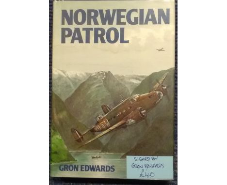 Gron Edwards signed Norwegian Patrol hardback book. Signed on the inside title page by the author. Gron' Edwards joined the R