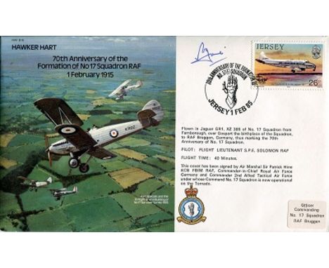 RAF BLACK ARROWS PILOT, RAF Bomber series cover signed by Air Marshal Sir Patrick Hine who flew Meteors with No1 F Squadron a
