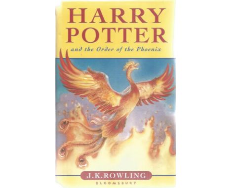 J K Rowling signed First Edition Harry Potter and the order of the phoenix hardback book. Signed on the inside title page. Go