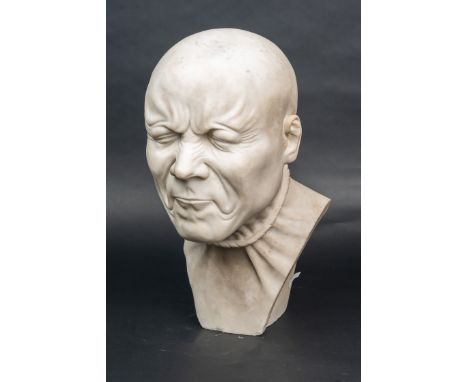 Franz Xaver Messerschmidt (1736-1783)- follower, character head of a male portrait bust with grimace . Masterly sculpted whit