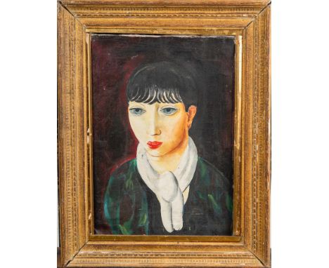 Moise Kisling  ( 1891-1953)- attributed, Female portrait. Oil on canvas. Framed. 46 x 32,5 cm