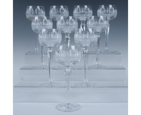 Sparkly set of heavy clear crystal in the facetted Claddagh pattern. Creating a beautiful reflection of light. Galway etched 