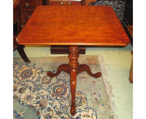 ARTHUR BRETT TRIPOD TABLE, Georgian style walnut with square tilt top, 70cm H x 68cm.