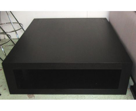 CHRISTIAN LIAIGRE LOW TABLE, black with a shelf below, 130cm x 110cm x 35cm H. 