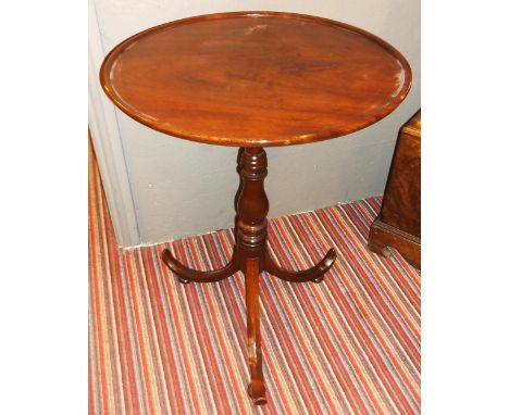 TRIPOD TABLE, Georgian mahogany with dished circular tilt top, 70cm H x 53cm D. 