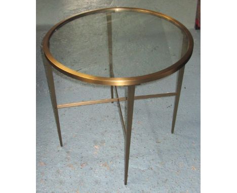 LAMP TABLE, circular, with a glass top, 60cm W x 61cm. 