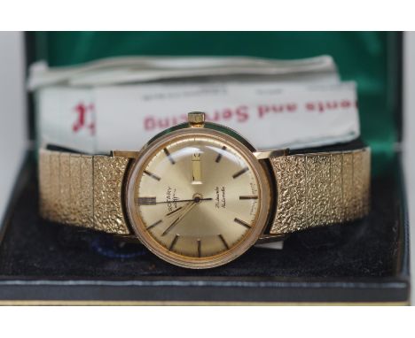 Gents Rotary 9ct Gold Wristwatch Automatic (Currently Ticking)