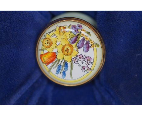 'Halcyon Days' Hand Painted Enamel Pot 