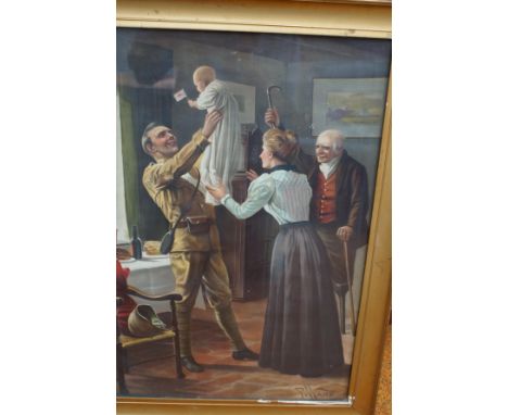 Early Framed &amp; Glazed Print (Lithograph?) - 72cm h x 55cm w (Including Frame)