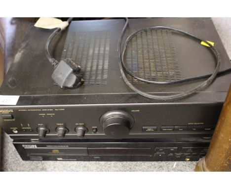 A TECHNICS SU' V300 STEREO INTEGRATED AMPLIFIER TOGETHER WITH A PHILLIPS COMPACT DISC CD 720 PLAYER (2)