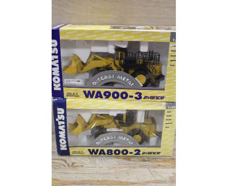 BOXED JOAL 1:50 SCALE KOMATSU WA900-3 LOADING SHOVEL TOGETHER WITH A BOXED JOAL 1:50 SCALE KOMATSU WA800-2 WHEEL LOADER 