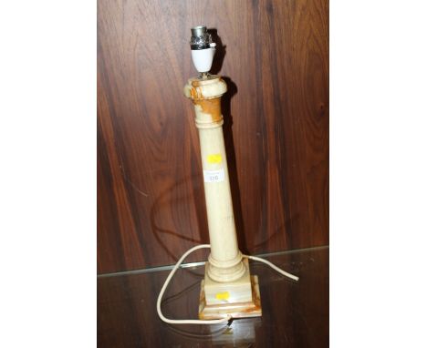 AN ONYX TABLE LAMP BASE