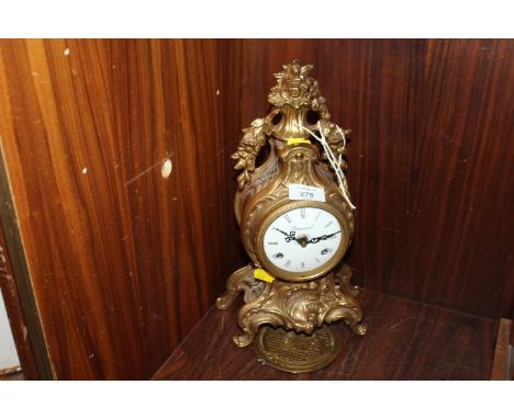 A IMPERIAL GILT METAL MANTLE CLOCK 