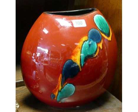 Poole Pottery oval delphus vase 
