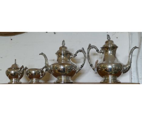 4 piece plated tea and coffee set 