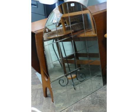 Tile effect dome topped frameless wall mirror 