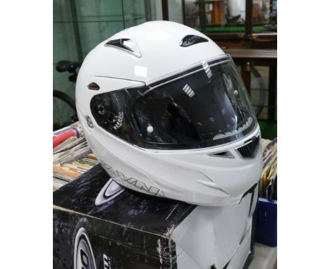 As new Nitro full face crash helmet in white 