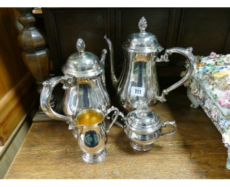 4 piece plated tea and coffee set 