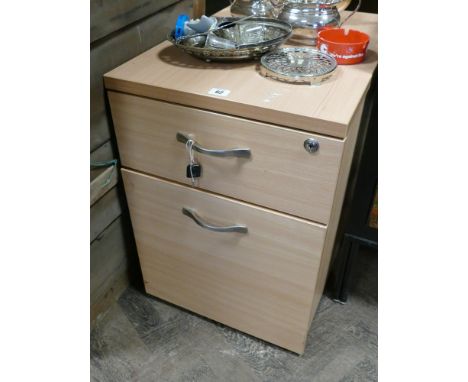 2 drawer light beech filing cabinet 