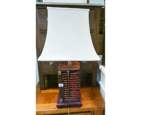 Chinese Abacus table lamp with cream shade 