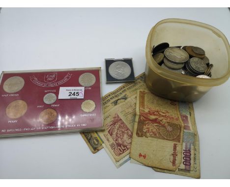 A Collection of antique and vintage coins, which includes Two 1922 Liberty One Dollar silver coins, 1941 Liberty One Dime coi