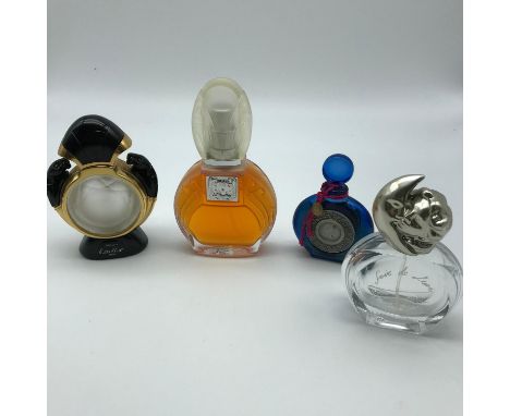 A Lot of 4 vintage fashion perfumes, Includes Parfum Panthere de Cartier 30ml bottle, Sisley Soir De Lune 30ml bottle, Rochas