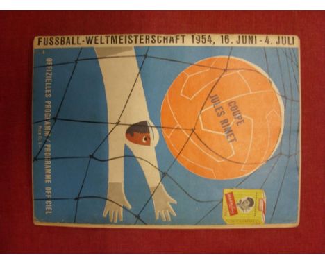 1954 World Cup, Uruguay v Austria, a programme from the 3rd/4th Place game played at Zurich on 03/07/1954, team changes