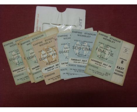 1966 World Cup, a collection of 8 tickets from games played at Wembley plus the ticket wallet, 30/07/1966 England v West Germ