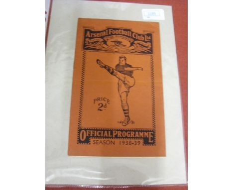 1938 England v Rest Of Europe, a programme from the game played at Arsenal on 26/10/1938