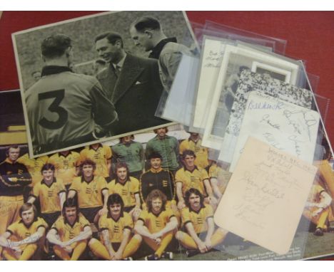 Wolverhampton Wanderers, a selection of football memorabilia, to include an original 1939 FA Cup Final press photograph of St