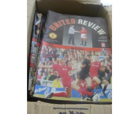 Manchester Utd, a collection of 81 home football programmes, in very good condition, from various successful seasons, 1992/93