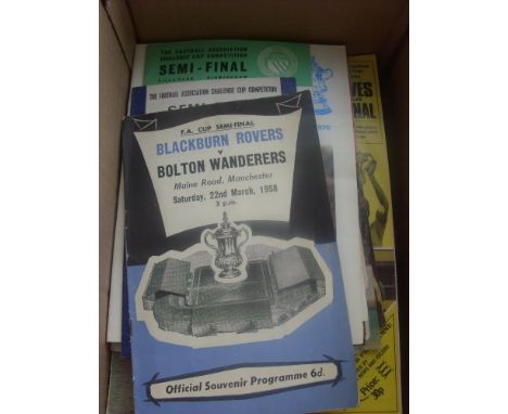A collection of 90 Semi-Final football programmes from the 1960's onwards, including FA Cup, FL Cup, European Competitions et