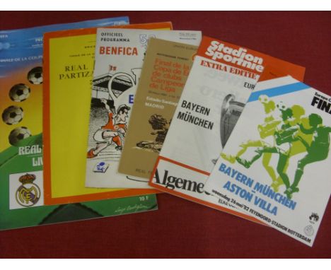European Cup Finals, a collection of 6 football programmes, 1962, 1966, 1980 (1st Edition, Nottingham Forest spelt incorrectl