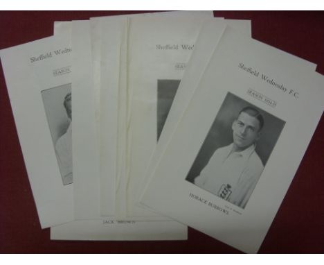 Sheffield Wednesday, 1934/1935, a collection of 10 portrait cards, published by Yates and Henderson, probably a programme ins