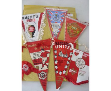 Manchester Utd, 5 pennants from the 1960's, including 1966/67 League Champions, 1968 European Champions, 1968 World Club Cham