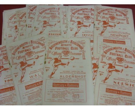 1949/50 Bournemouth, a collection of 30 football programmes in various condition, League (20) Norwich, Newport, Leyton Orient