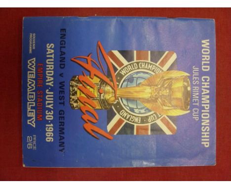 1966 World Cup Final, England v West Germany, a programme from the game played on 30/07/1966, original issue, in very good co