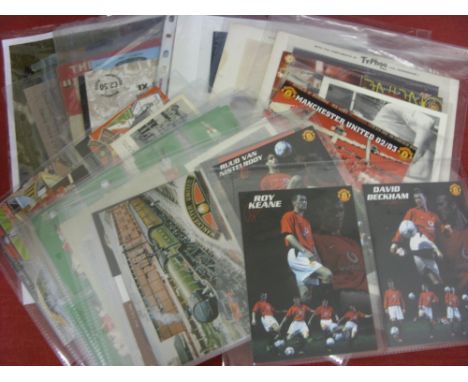 Manchester Utd, a collection of various memorabilia, to include all 3 football programmes from the 1963/1964 FA Cup games aga