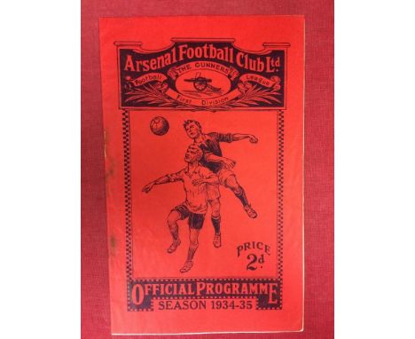 1934 FA Charity Shield, Arsenal v Manchester City, a programme from the game played at Highbury on 28/11/1934, rusty staples,