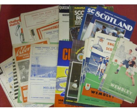 A collection of 25 football programmes involving Scottish teams, including, England v Scotland (1947, 1949, 1953, 1955, 1959)