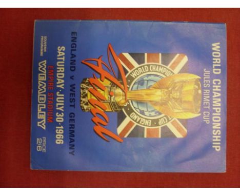 1966 World Cup Final, England v West Germany, a programme from the game played at Wembley on 30/07/1966, the team line ups ar