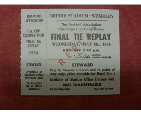 1974 FA Cup Final Replay, Newcastle v Liverpool a very rare ticket for the game that never took place.  This (obviously) unus