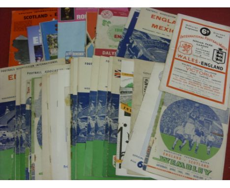 England, a collection of 42 home & away football programmes, including U23 and Football League games, in various condition, t