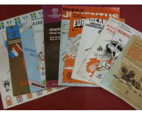 A collection of 11 football programmes from European games, in various condition, including, European Cup Finals, 1960, 1962,