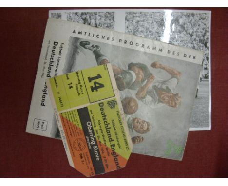 1956 West Germany v England, a programme for the game, featuring Duncan Edwards, played in Berlin on 26/05/1956, including a 