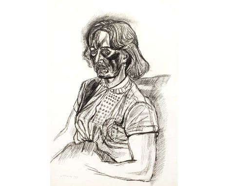 John Bratby (1928-1992)
Portrait of Eileen Joyce, 1957
signed and dated (lower left)
charcoal
36 x 52cm.