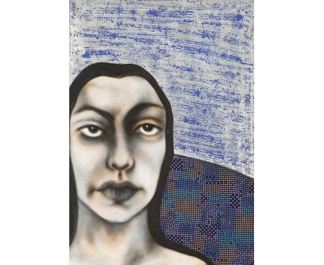 Manola Gazzarri
'My Friend', signed and inscribed verso, mixed media, 68 x 48cm
&nbsp;
With label verso 'National Portrait Ga